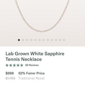 Aurate White Sapphire Tennis Necklace